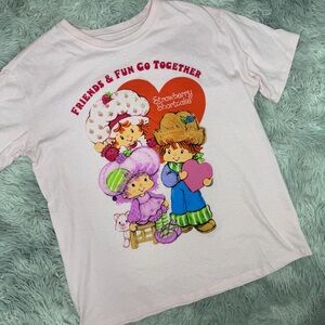 Retro Strawberry Shortcake T-Shirt Boxy Relaxed Fit Small